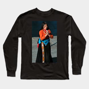 Pilgrim, Jokhang Monastery, Lhasa, Tibet. Long Sleeve T-Shirt